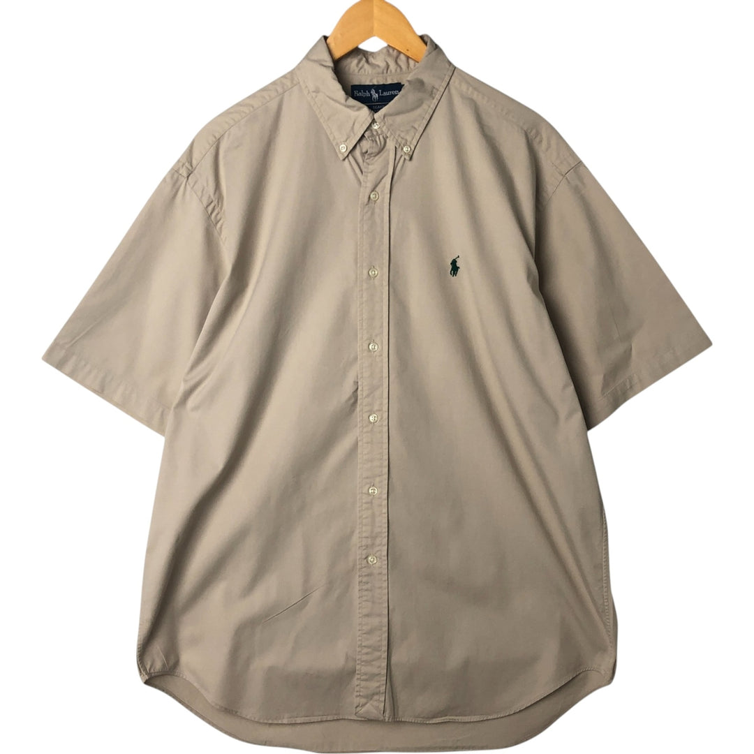 Ralph Lauren BLAKE short sleeve button down shirt, men's size L cotton Beige type Vintage Second Hand