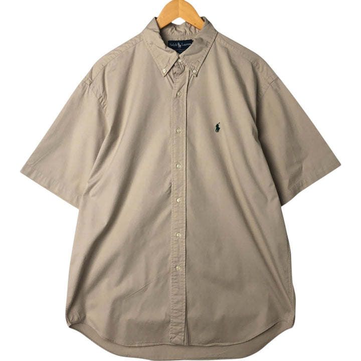Ralph Lauren BLAKE short sleeve button down shirt, men's size L cotton Beige type Vintage Second Hand