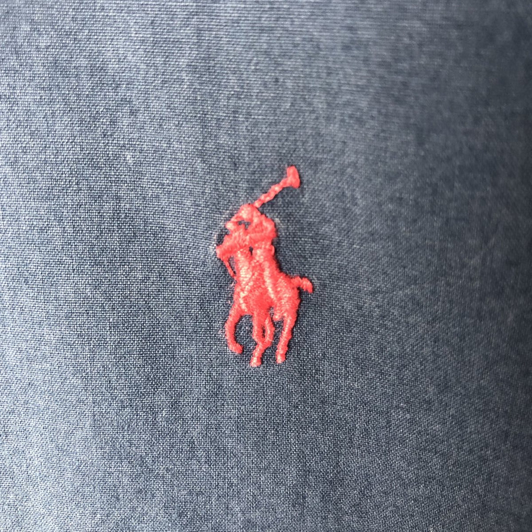 Ralph Lauren RALPH LAUREN Short Sleeve Button Down Shirt Men's M cotton navy blue type Vintage Second Hand