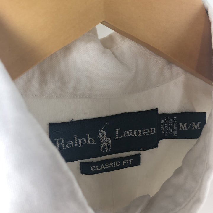 Ralph Lauren Classic Fit short sleeve button down shirt, men's size M unclear white type Vintage Second Hand