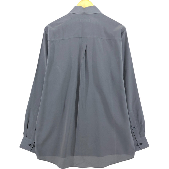 Donna Karan New York DKNY Long Sleeve Poly x Rayon Shirt Men's M Size polyester gray type Vintage Second Hand