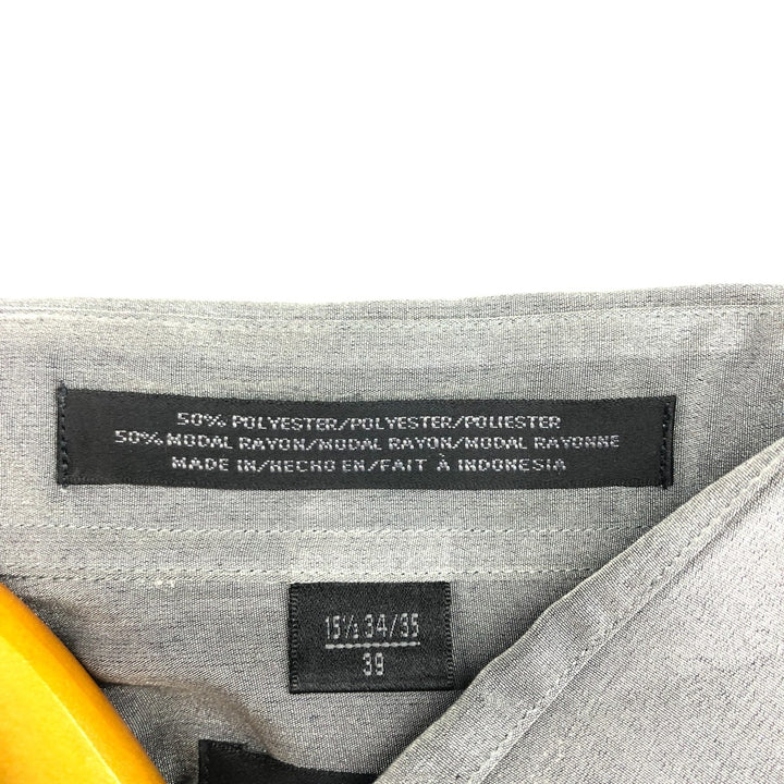 Donna Karan New York DKNY Long Sleeve Poly x Rayon Shirt Men's M Size polyester gray type Vintage Second Hand