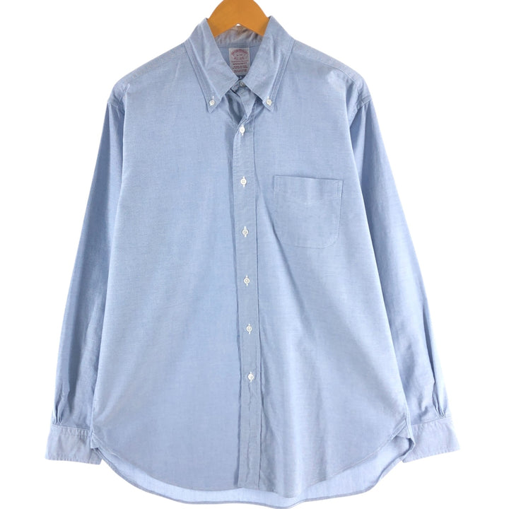 Brooks Brothers Est.1818 Long Sleeve Button Down Shirt Made in USA Men's Size L Supima Cotton blue type Vintage Second Hand