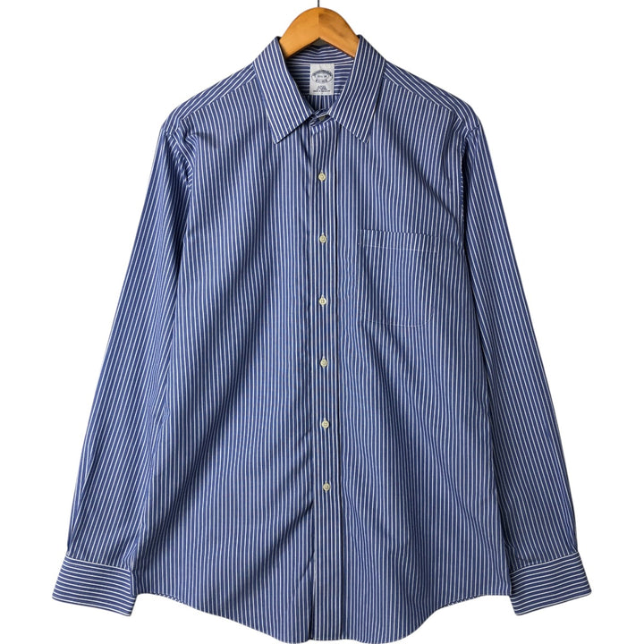 Brooks Brothers Est.1818 Long Sleeve Cotton Striped Shirt, Men's M Size cotton blue type Vintage Second Hand