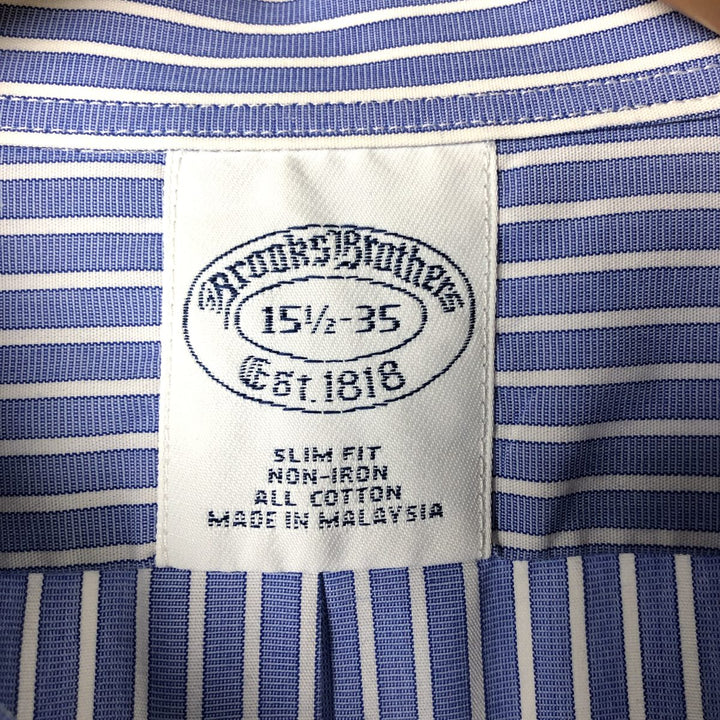 Brooks Brothers Est.1818 Long Sleeve Cotton Striped Shirt, Men's M Size cotton blue type Vintage Second Hand