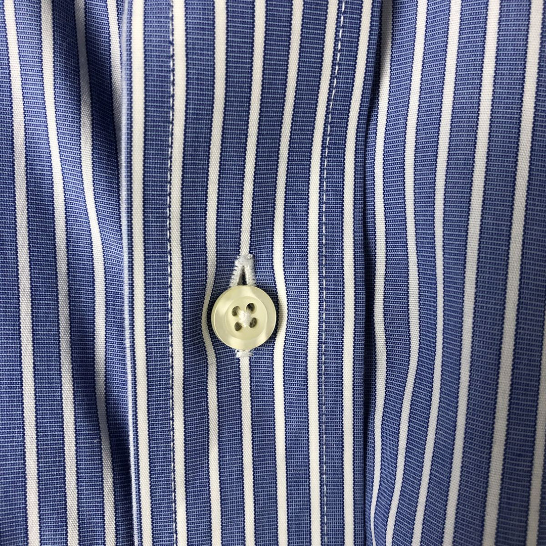 Brooks Brothers Est.1818 Long Sleeve Cotton Striped Shirt, Men's M Size cotton blue type Vintage Second Hand