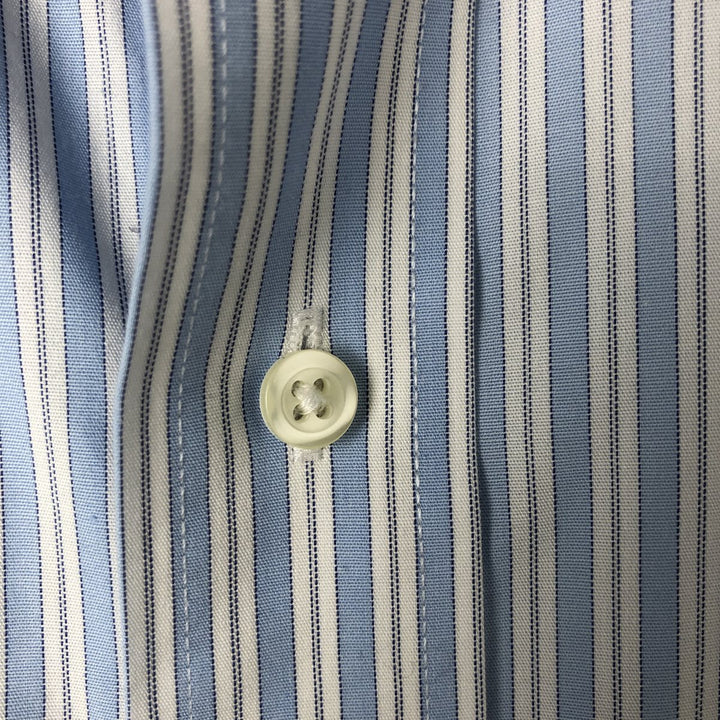 Brooks Brothers 1818 REGENT Wide Collar Long Sleeve Cotton Striped Shirt Men's M cotton Blue type light blue Vintage Second Hand