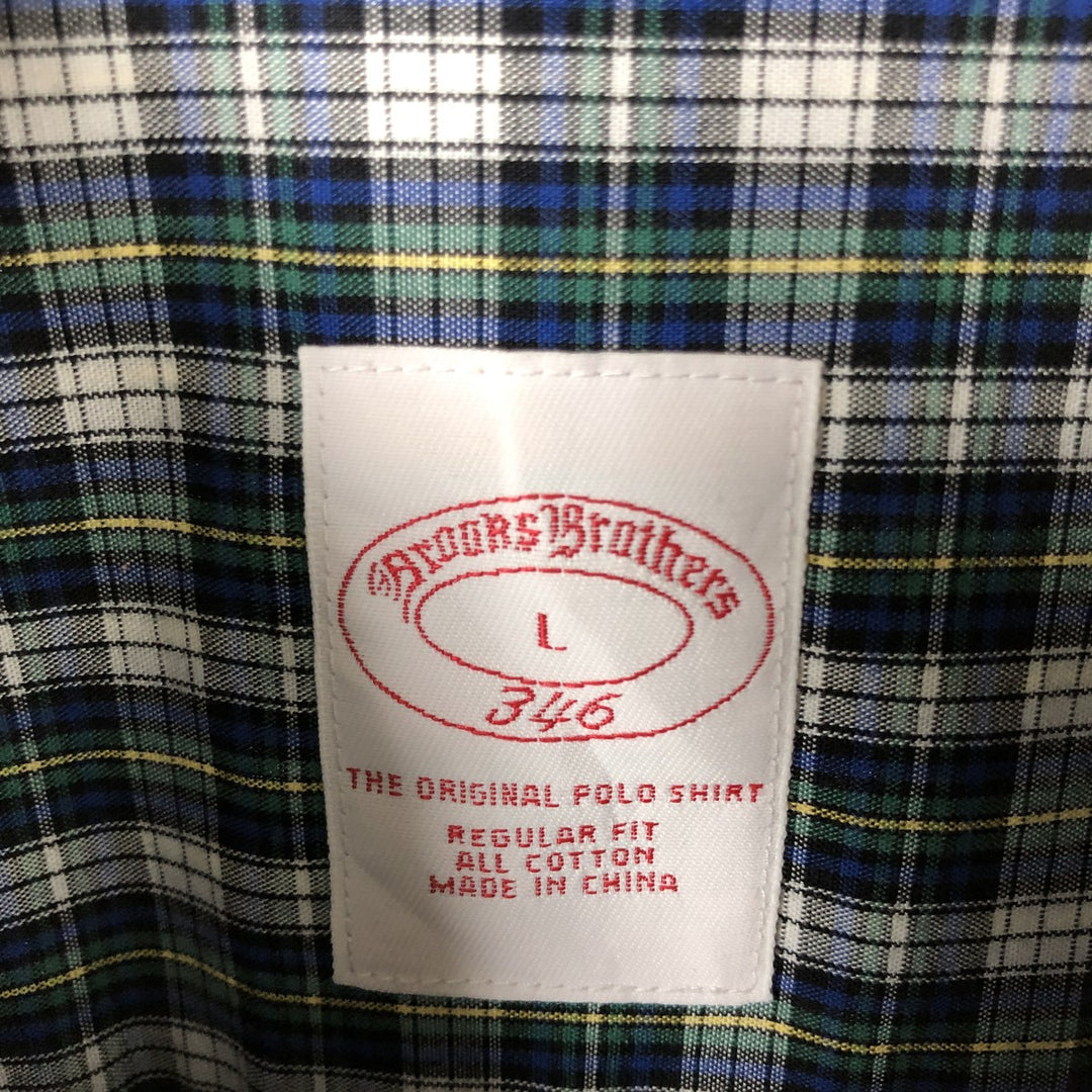 Brooks Brothers 346 Long Sleeve Button-Down Check Shirt, Men's Size L cotton multicolor Vintage Second Hand