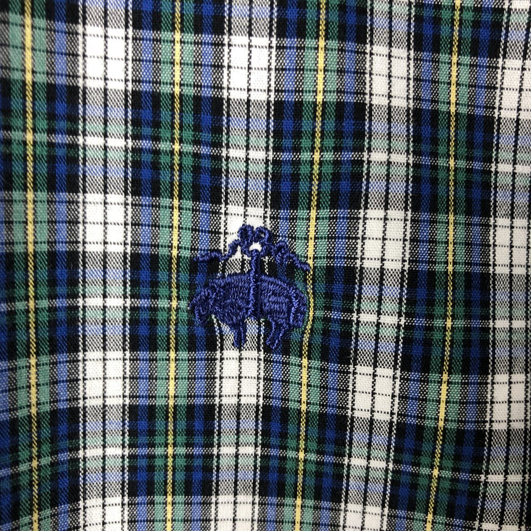 Brooks Brothers 346 Long Sleeve Button-Down Check Shirt, Men's Size L cotton multicolor Vintage Second Hand