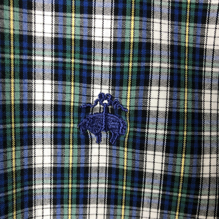 Brooks Brothers 346 Long Sleeve Button-Down Check Shirt, Men's Size L cotton multicolor Vintage Second Hand
