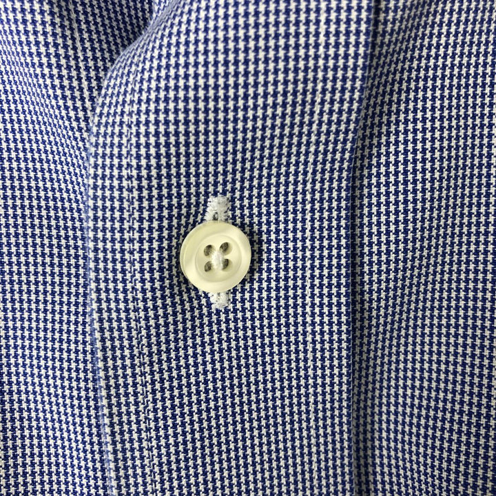 Brooks Brothers Est.1818 Long Sleeve Button-Down Check Shirt, Men's Size L cotton navy blue type Vintage Second Hand