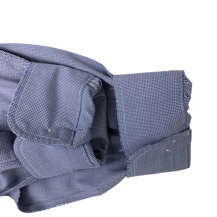 Brooks Brothers Est.1818 Long Sleeve Button-Down Check Shirt, Men's Size L cotton navy blue type Vintage Second Hand