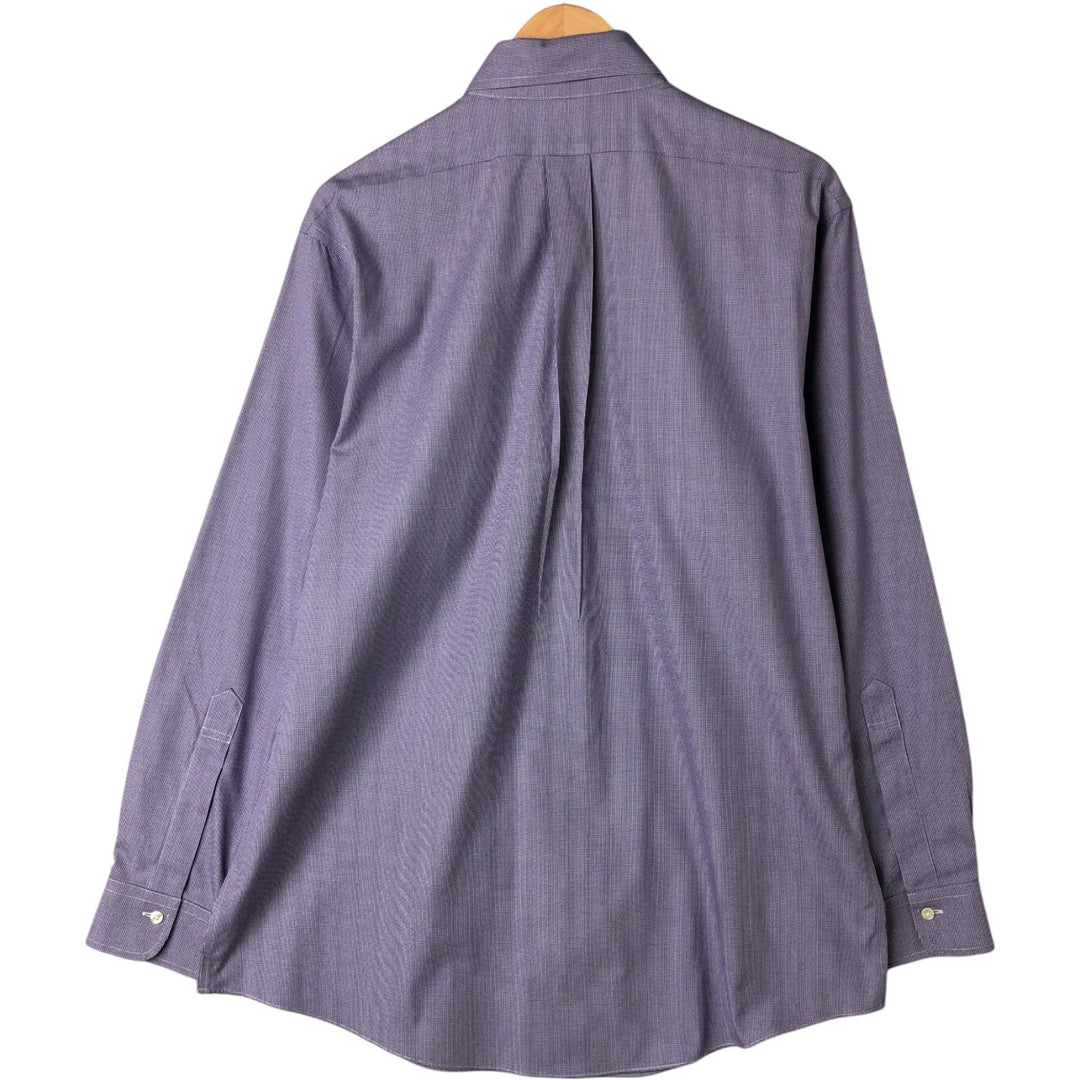 Brooks Brothers Est.1818 REGENT Long Sleeve Button-Down Check Shirt, Men's Size L cotton purple type Vintage Second Hand