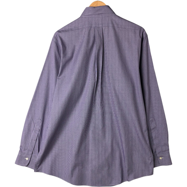 Brooks Brothers Est.1818 REGENT Long Sleeve Button-Down Check Shirt, Men's Size L cotton purple type Vintage Second Hand