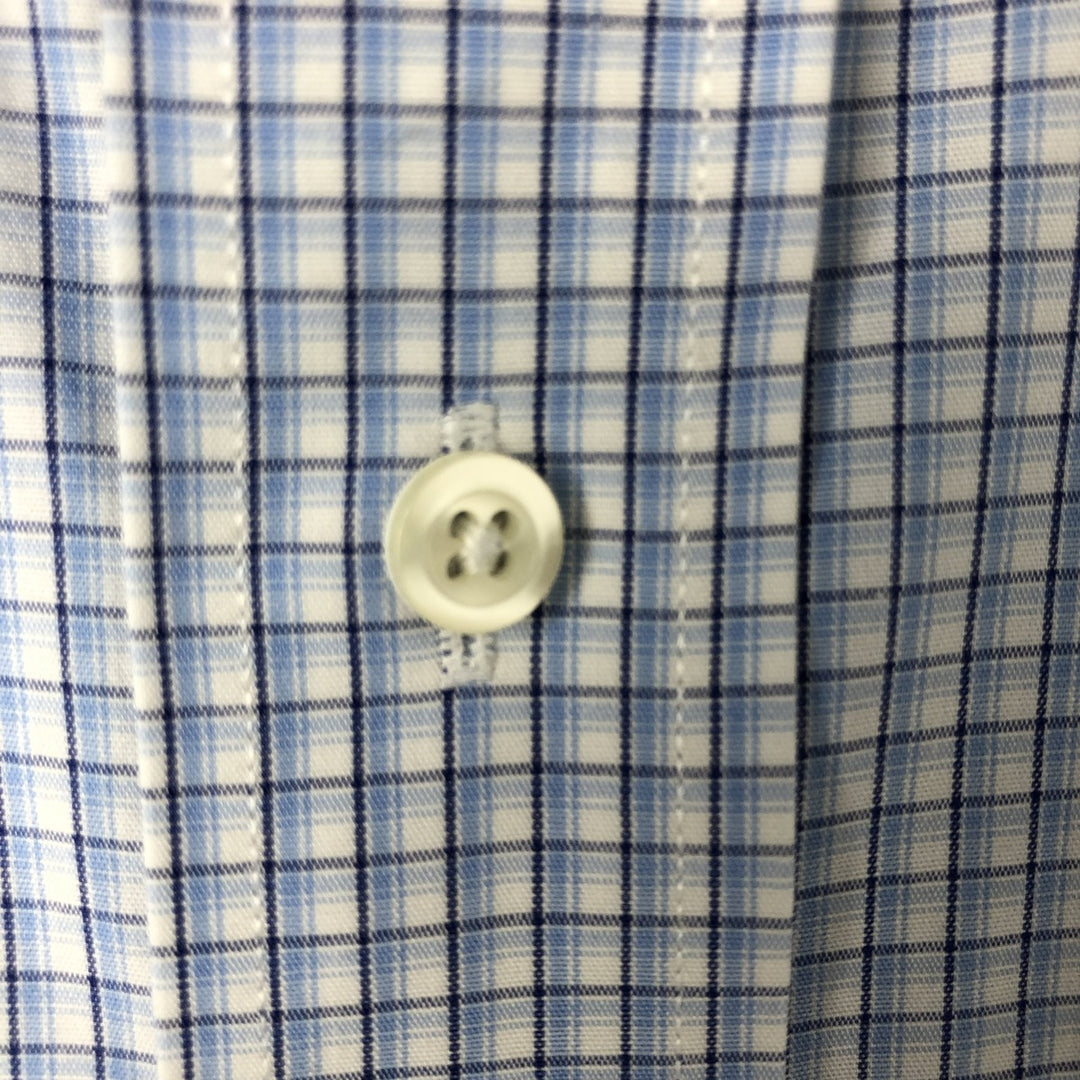 Brooks Brothers Est.1818 REGENT Wide Collar Long Sleeve Check Shirt Men's M cotton Blue type light blue Vintage Second Hand