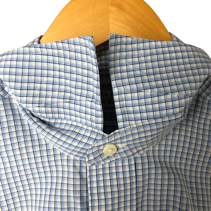 Brooks Brothers Est.1818 REGENT Wide Collar Long Sleeve Check Shirt Men's M cotton Blue type light blue Vintage Second Hand