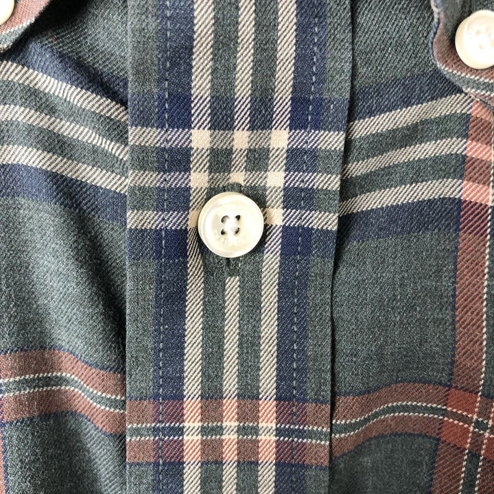 Brooks Brothers Est.1818 REGENT Long Sleeve Button-Down Check Shirt, Men's Size L cotton Green type dark green Vintage Second Hand