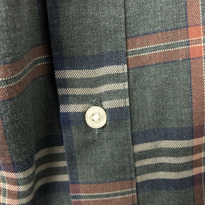Brooks Brothers Est.1818 REGENT Long Sleeve Button-Down Check Shirt, Men's Size L cotton Green type dark green Vintage Second Hand