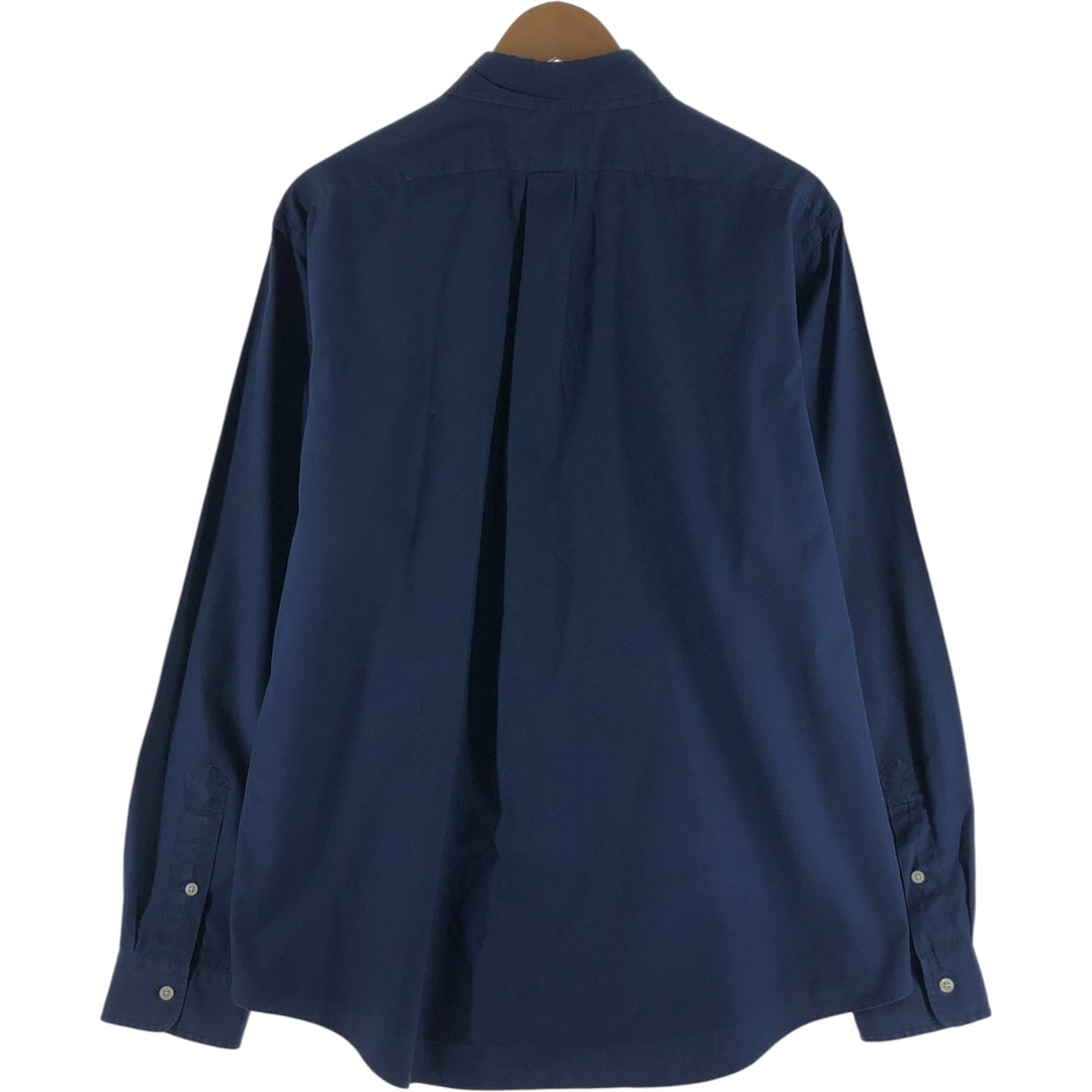 Ralph Lauren CUSTOM FIT long sleeve button down shirt, men's XL size cotton Navy blue Vintage Second Hand