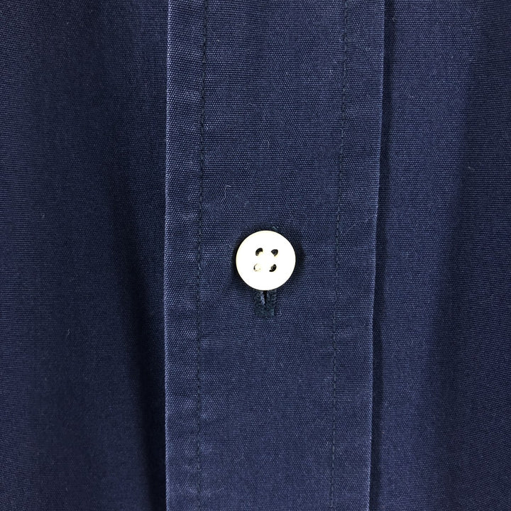 Ralph Lauren CUSTOM FIT long sleeve button down shirt, men's XL size cotton Navy blue Vintage Second Hand