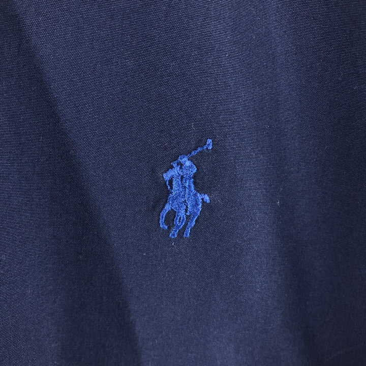 Ralph Lauren CUSTOM FIT long sleeve button down shirt, men's XL size cotton Navy blue Vintage Second Hand
