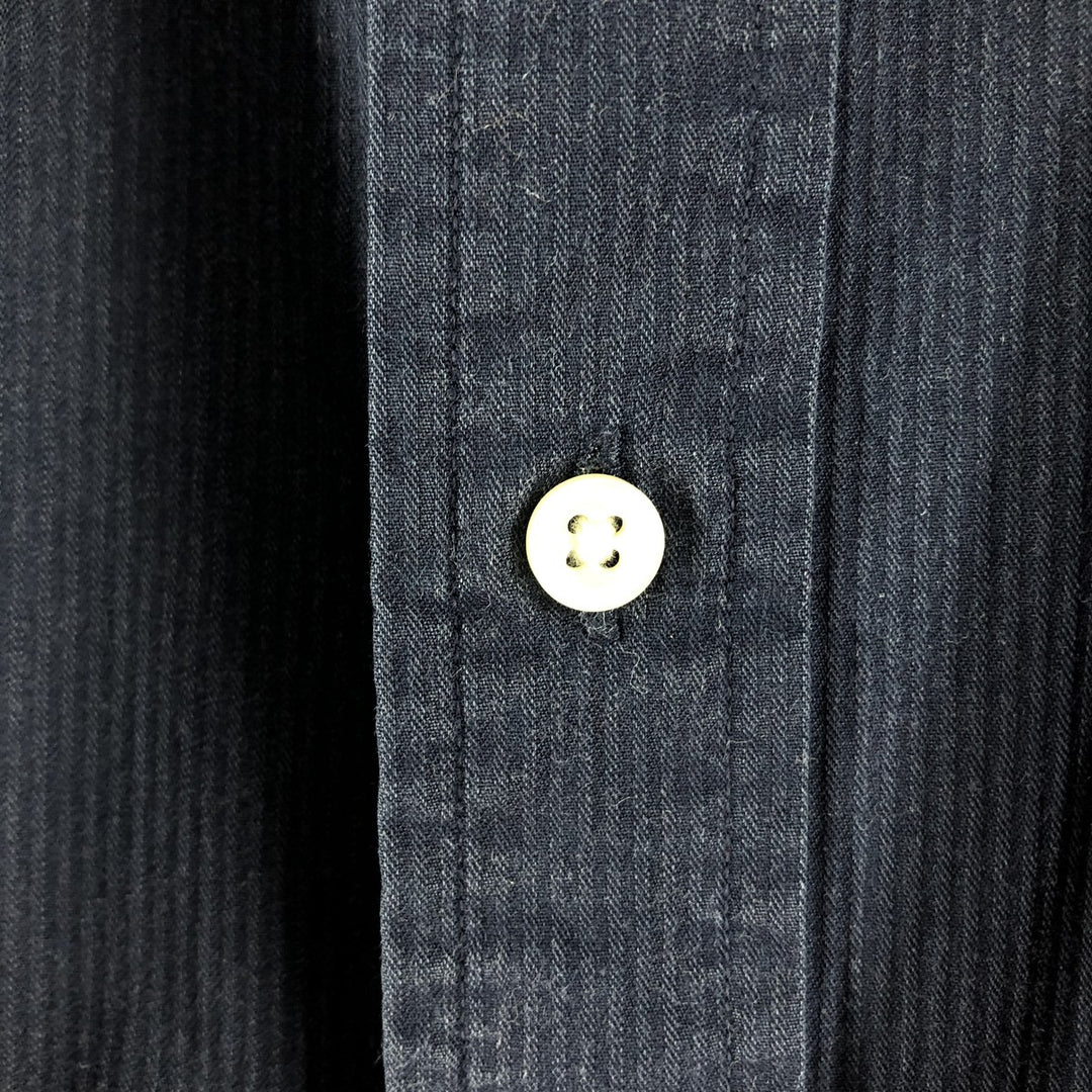 Ralph Lauren CUSTOM FIT long sleeve button down shirt, men's size L cotton Navy blue Vintage Second Hand