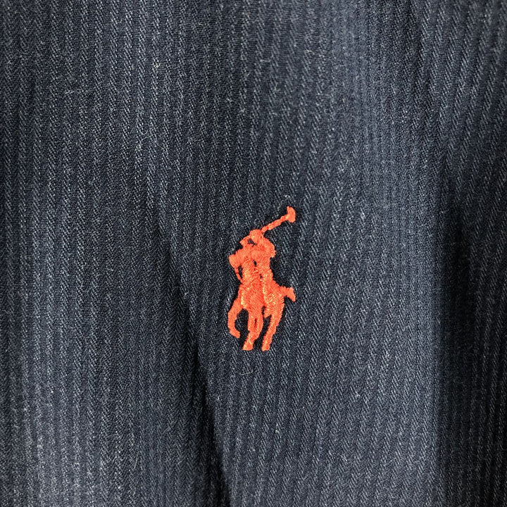 Ralph Lauren CUSTOM FIT long sleeve button down shirt, men's size L cotton Navy blue Vintage Second Hand