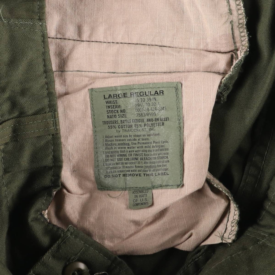 Civilian TRAILCREST Military Cargo Pants LARGE REGULAR Men's L equivalent cotton green type Vintage Second Hand