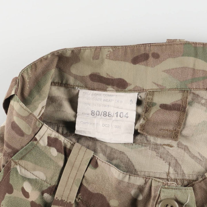 British Army Camouflage Pattern MTP Camo Military Cargo Pants Combat Pants 80 polyester Khaki type Vintage Second Hand