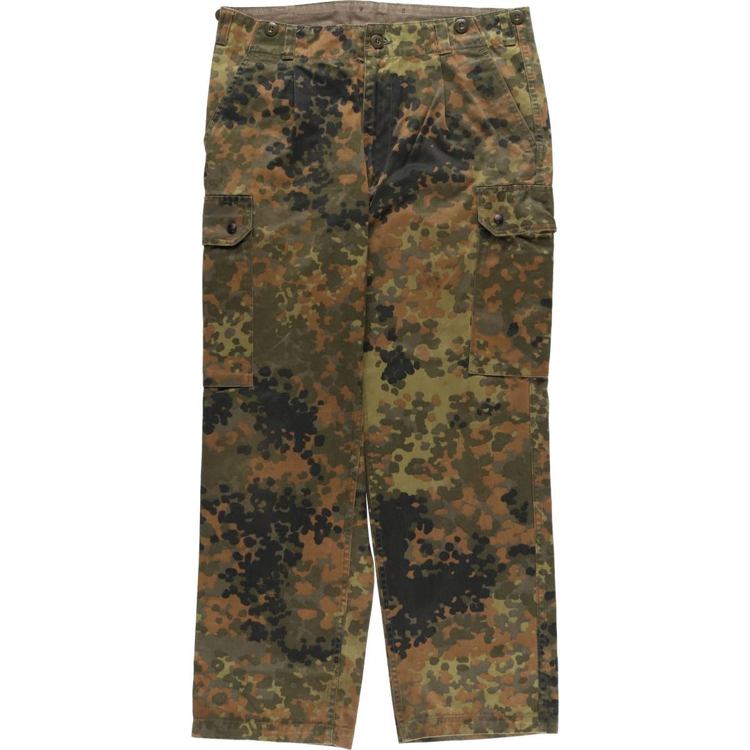 00'S German Military Camouflage Pattern Fleckter Camo Military Cargo Pants 7075 cotton Khaki type Vintage Second Hand
