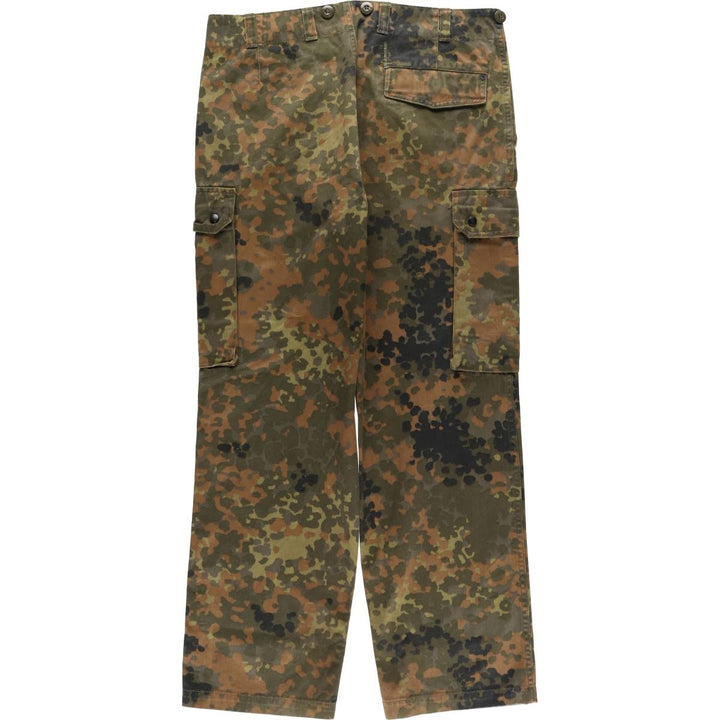 00'S German Military Camouflage Pattern Fleckter Camo Military Cargo Pants 7075 cotton Khaki type Vintage Second Hand