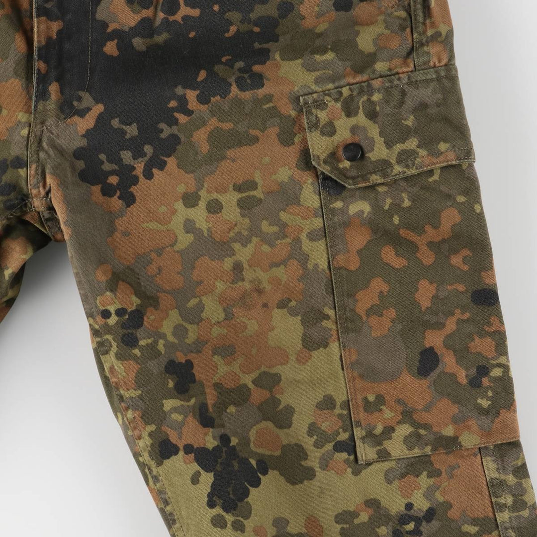 00'S German Military Camouflage Pattern Fleckter Camo Military Cargo Pants 7075 cotton Khaki type Vintage Second Hand