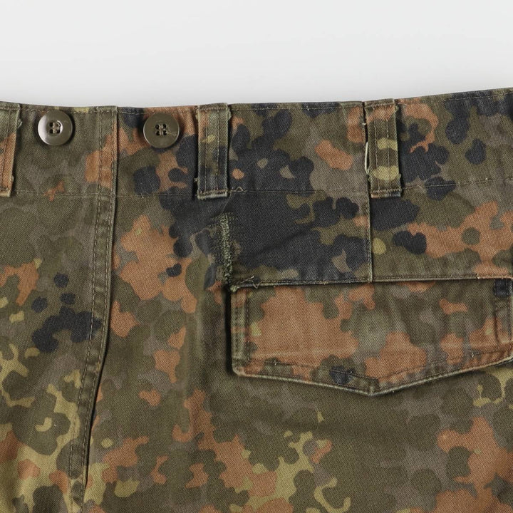 00'S German Military Camouflage Pattern Fleckter Camo Military Cargo Pants 7075 cotton Khaki type Vintage Second Hand