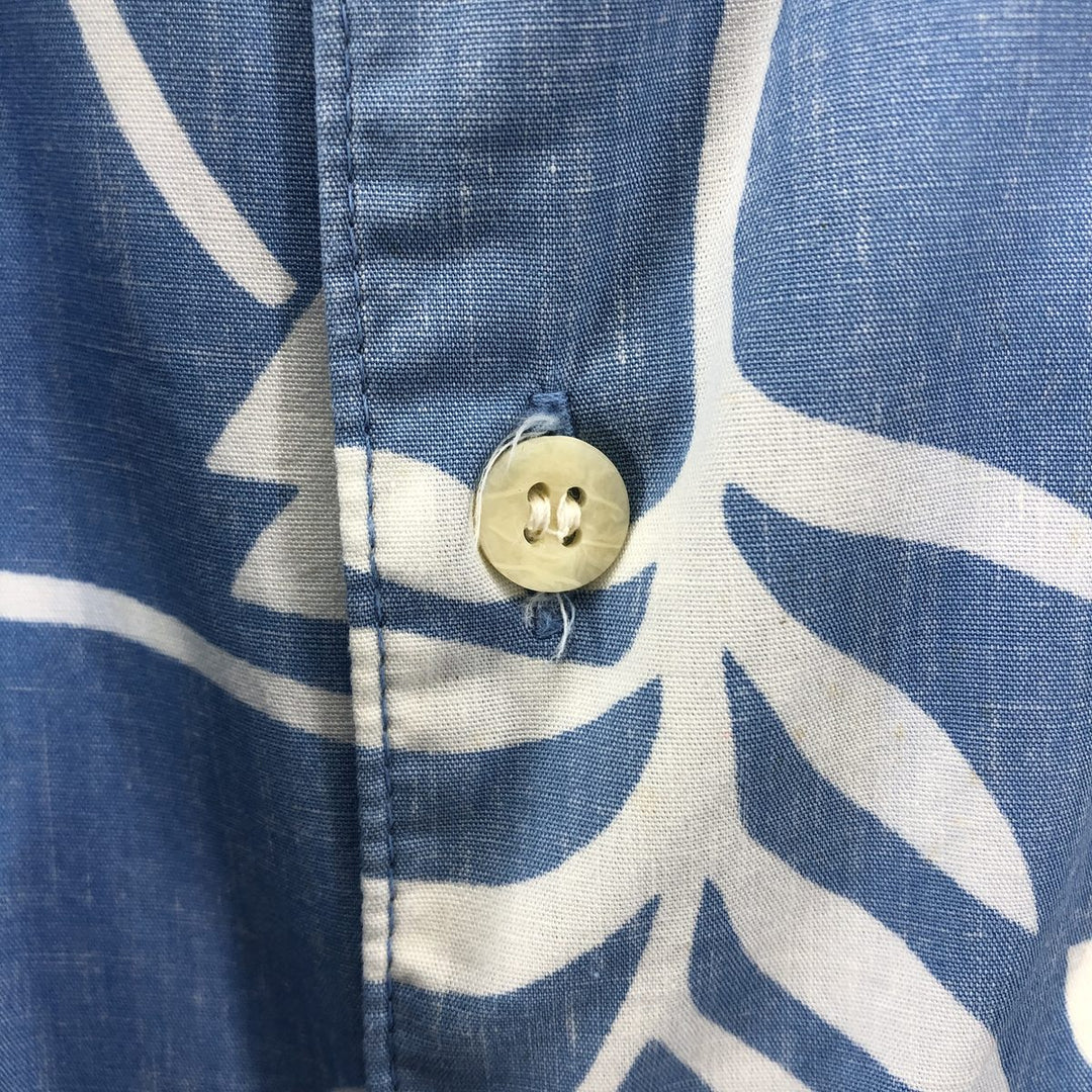90'S Reyn Spooner COMMEMORATIVE CLASSICS Hibiscus Pattern Box Shirt, Hawaiian Aloha Shirt, Made in Hawaii cotton Blue type light blue Vintage Second Hand