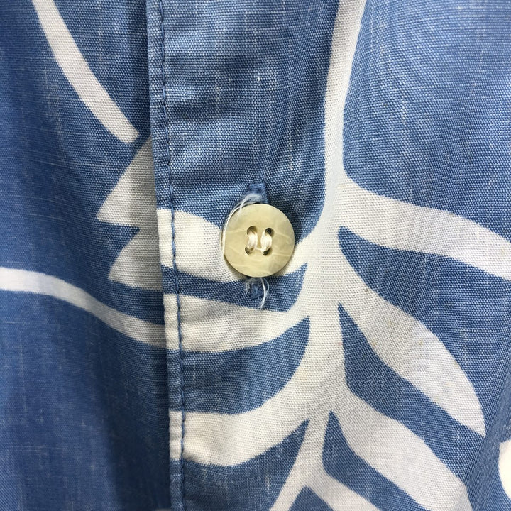 90'S Reyn Spooner COMMEMORATIVE CLASSICS Hibiscus Pattern Box Shirt, Hawaiian Aloha Shirt, Made in Hawaii cotton Blue type light blue Vintage Second Hand