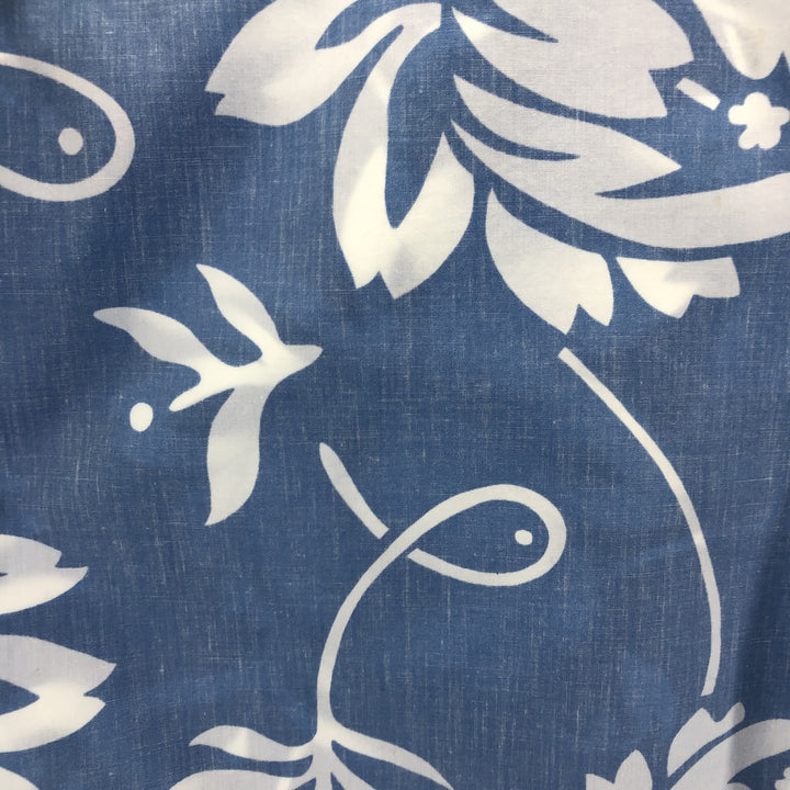 90'S Reyn Spooner COMMEMORATIVE CLASSICS Hibiscus Pattern Box Shirt, Hawaiian Aloha Shirt, Made in Hawaii cotton Blue type light blue Vintage Second Hand