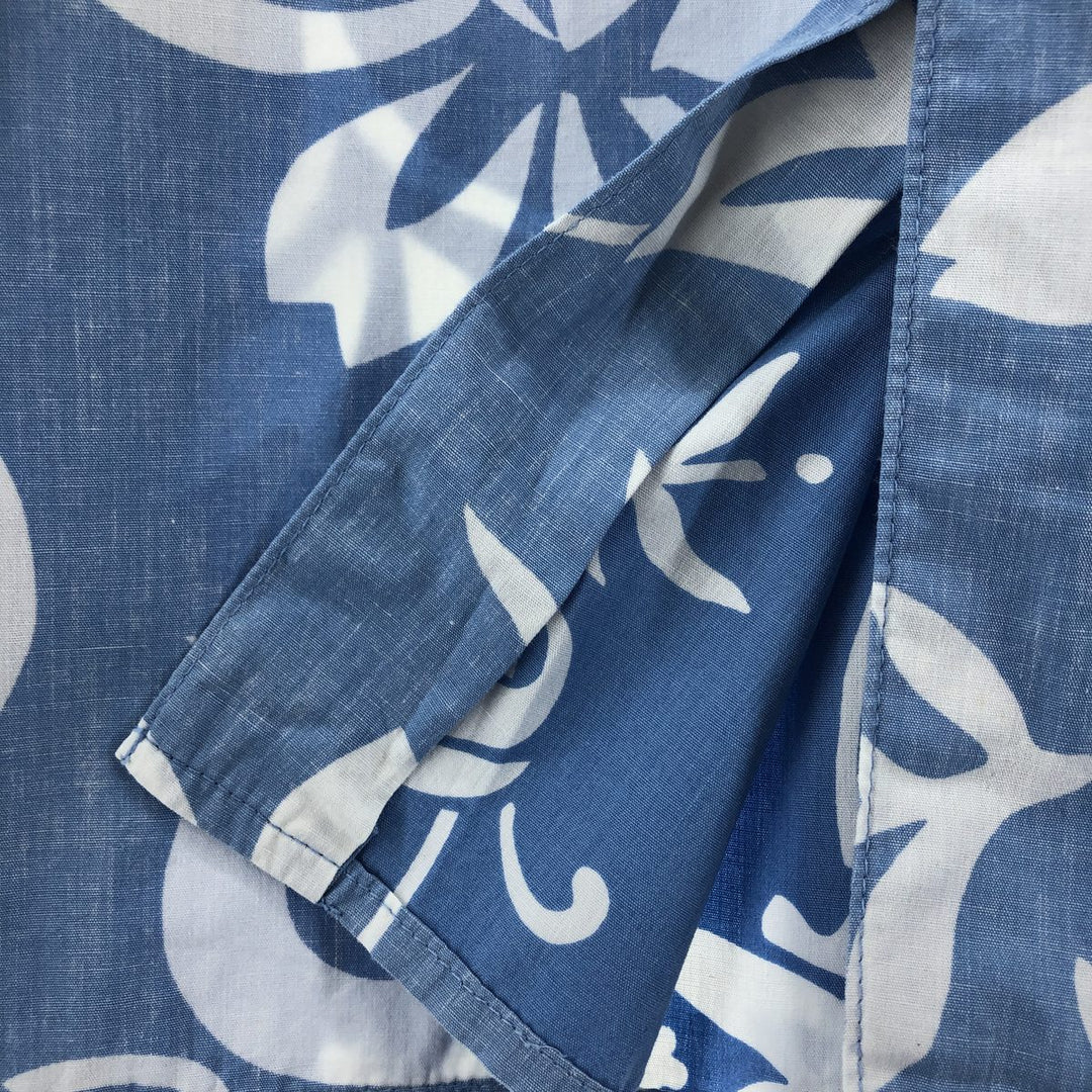 90'S Reyn Spooner COMMEMORATIVE CLASSICS Hibiscus Pattern Box Shirt, Hawaiian Aloha Shirt, Made in Hawaii cotton Blue type light blue Vintage Second Hand