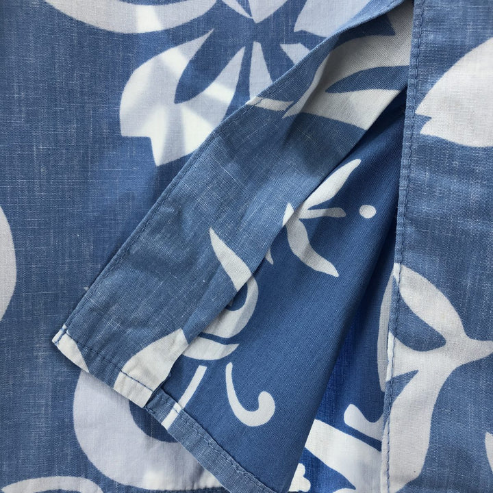 90'S Reyn Spooner COMMEMORATIVE CLASSICS Hibiscus Pattern Box Shirt, Hawaiian Aloha Shirt, Made in Hawaii cotton Blue type light blue Vintage Second Hand
