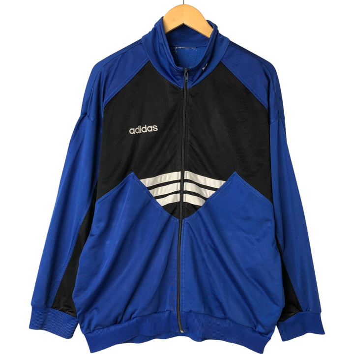 Vintage 80s-90'S adidas jersey track jacket, men's XL size unclear blue type Vintage Second Hand