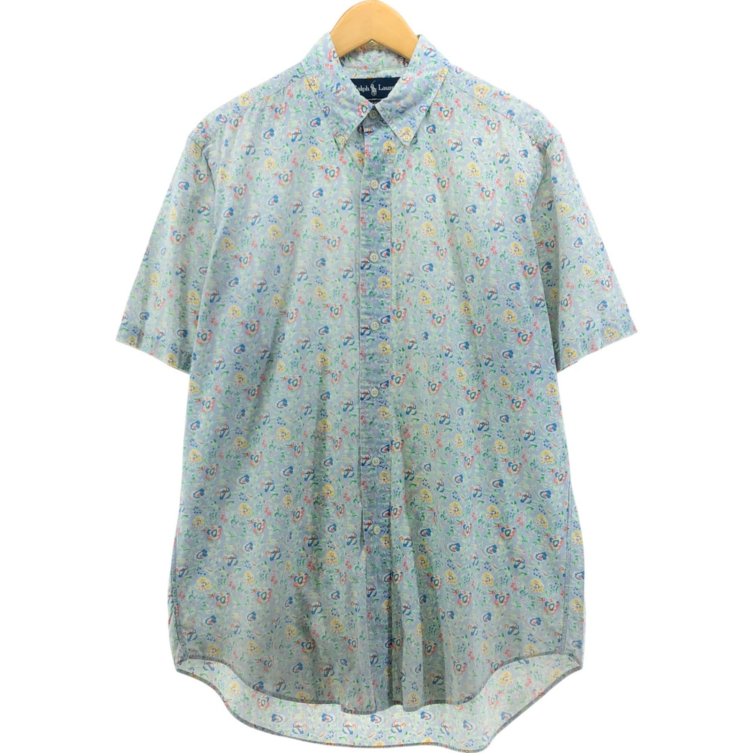 Ralph Lauren CLASSIC FIT Classic Fit All-over Botanical Pattern Button-down Hawaiian Aloha Shirt Men's M cotton Emerald green Vintage Second Hand