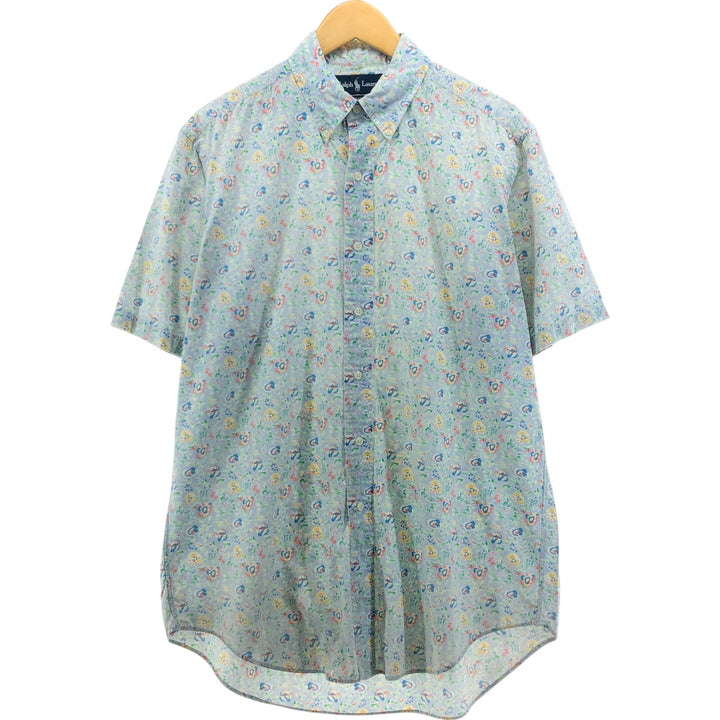 Ralph Lauren CLASSIC FIT Classic Fit All-over Botanical Pattern Button-down Hawaiian Aloha Shirt Men's M cotton Emerald green Vintage Second Hand