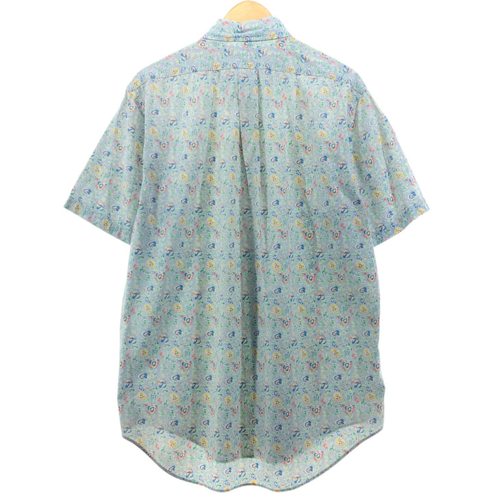 Ralph Lauren CLASSIC FIT Classic Fit All-over Botanical Pattern Button-down Hawaiian Aloha Shirt Men's M cotton Emerald green Vintage Second Hand