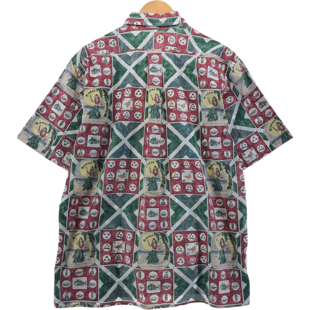 90'S Reyn Spooner swimsuit tag, bikini tag, all-over print, Hawaiian aloha shirt, men's size L, vintage unclear green type Vintage Second Hand