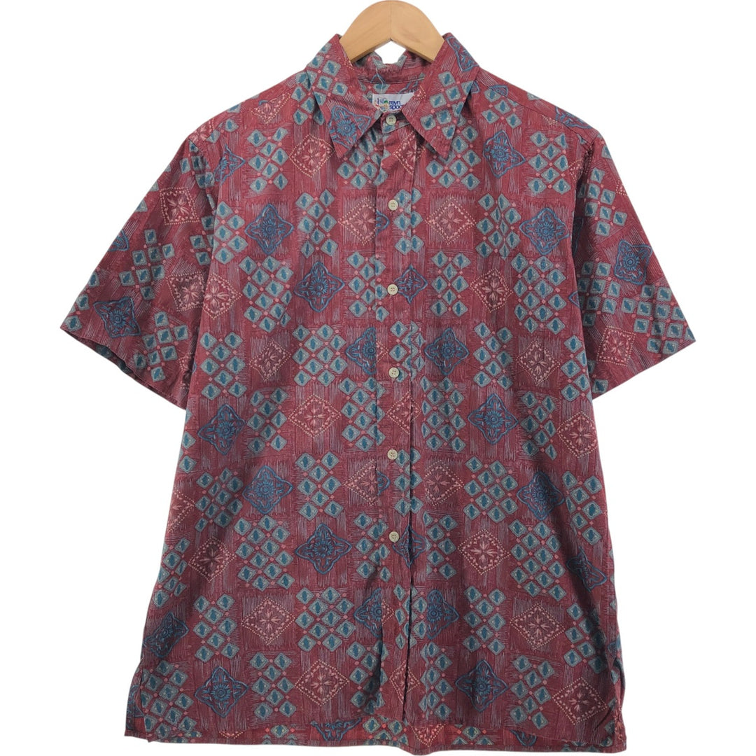 90'S Reyn Spooner swimsuit tag, bikini tag, all-over print, Hawaiian aloha shirt, made in Hawaii, men's size M, vintage cotton red type Vintage Second Hand