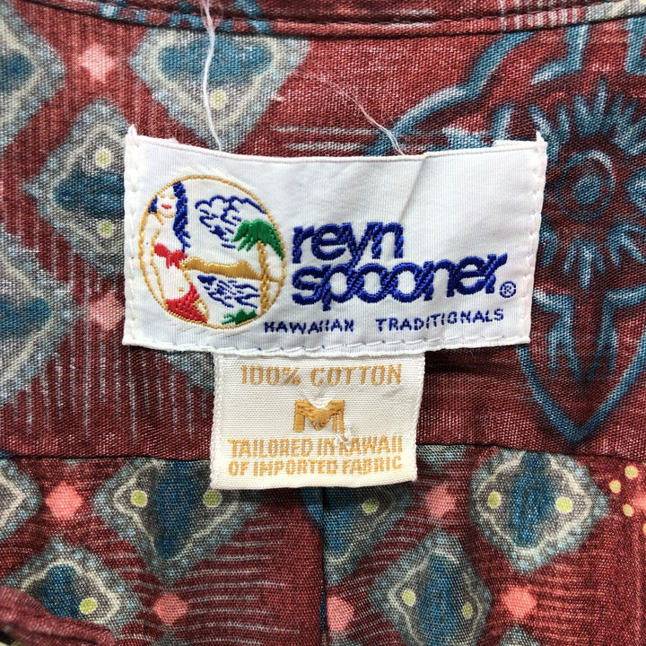 90'S Reyn Spooner swimsuit tag, bikini tag, all-over print, Hawaiian aloha shirt, made in Hawaii, men's size M, vintage cotton red type Vintage Second Hand