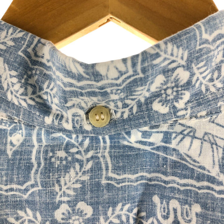 90'S Reyn Spooner Swimsuit Tag All-Over Print Button-Down Hawaiian Aloha Shirt Box Shirt Made in Hawaii Men's XXL cotton Blue type light blue Vintage Second Hand