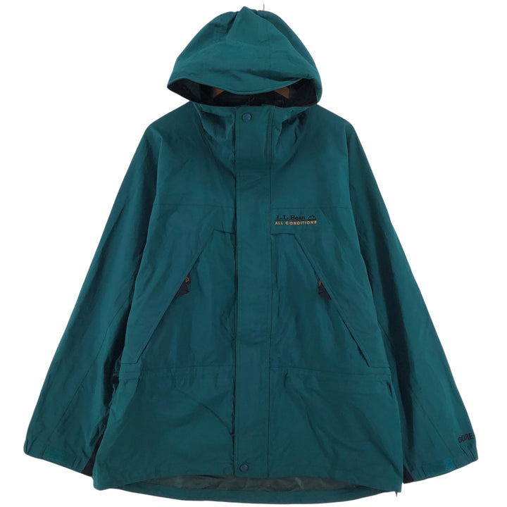 70s~80'S LL Bean ALL CONDITIONS GORE-TEX Ripstop Mountain Parka Men's L size Nylon (Gore-Tex) Green type dark green Vintage Second Hand