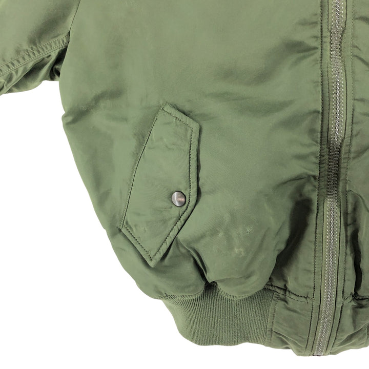 Civilian Alpha ALPHA MA-1 Type Back Print Military Flight Jacket SMALL Men's S equivalent Nylon Khaki type Vintage Second Hand