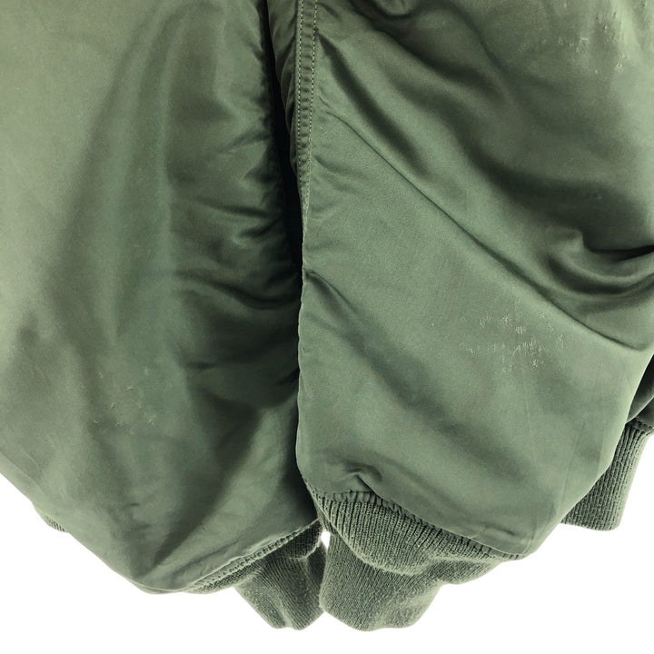 Civilian Alpha ALPHA MA-1 Type Back Print Military Flight Jacket SMALL Men's S equivalent Nylon Khaki type Vintage Second Hand