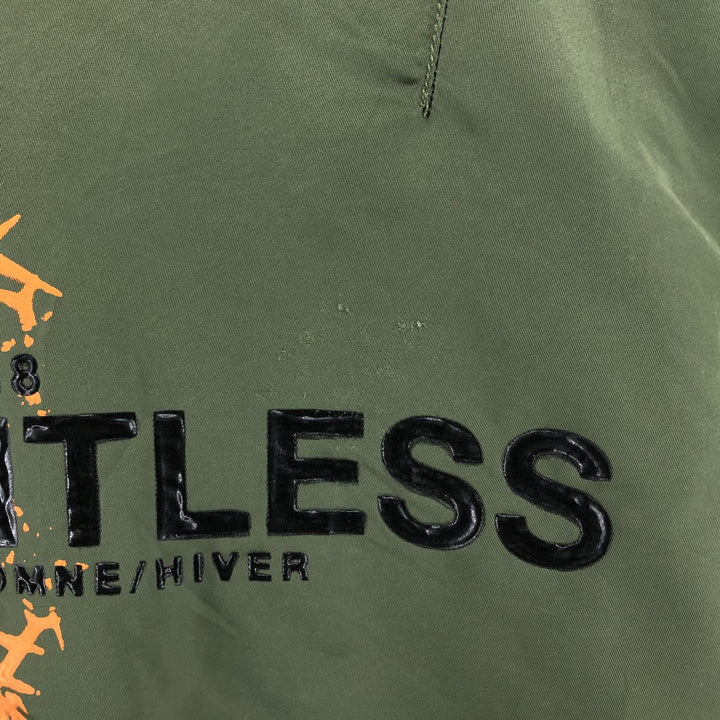 Civilian Alpha ALPHA MA-1 Type Back Print Military Flight Jacket SMALL Men's S equivalent Nylon Khaki type Vintage Second Hand